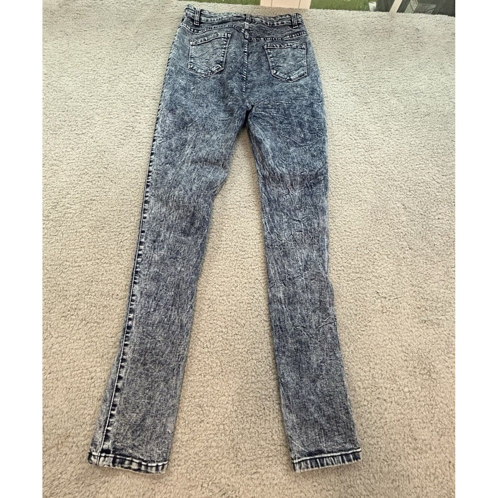Universal Fashion Jeans Women's11 Blue High Waist Distressed Skinny Straight Leg - Picture 2 of 16